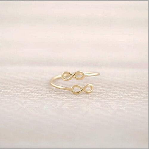 Wholesale 10 pcs/lot Gold Silver Heart Infinity Rings Adjustable Midi Ring Gift For Women Free Shipping