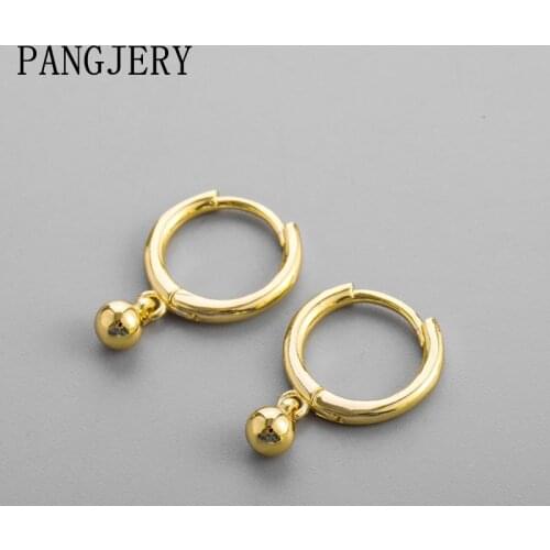 PANGJERY Prevent Allergy 925 Sterling Silver Earrings for Women INS Fashion Creative Simple Small Ball Party Fine Jewelry Gifts