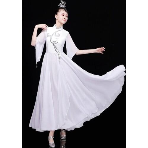 Flamenco Dress Women Chiffon Gypsy Dresses Opening Dance Outfit Classical Dance Wears Lyrical Dance Clothes Stage Costume DL7390