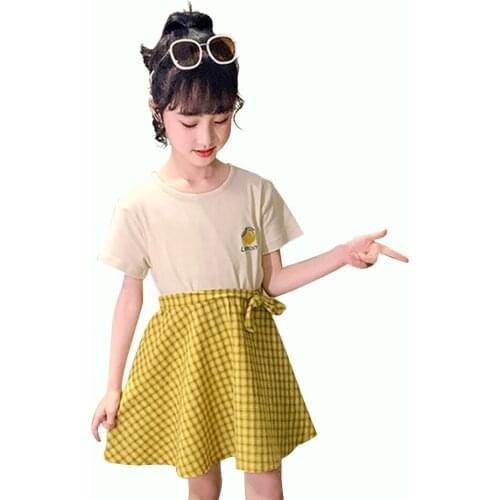 Girl Dresses Patchwork Party Dress For Kids Girl Bow Child Dress Casual Style Plaid Girls Costumes Kids