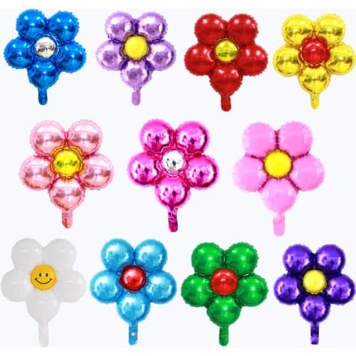 1 colorful lucky flower sun flower five petal flower balloon children birthday party wedding decoration aluminum foil balloon
