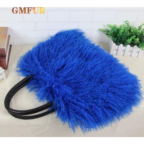 Luxury Handbag Winter Ladies Wool Handbag Fashion Genuine Soft Warm Fur Shoulder Bag Designer Large Size Female Bag