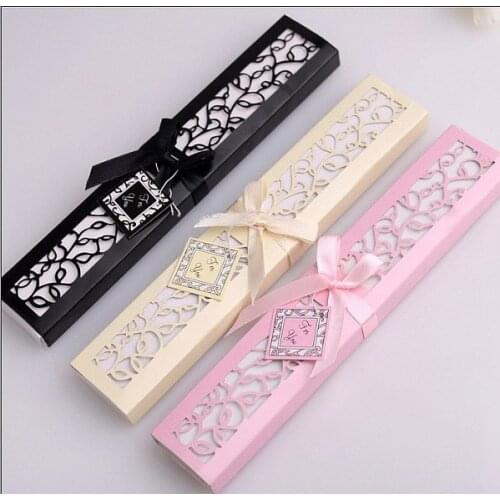 Pink black Ivory Silk Fan in Elegant Gift Box Wedding Favors Lowest price Party Favors wedding Gifts FREE SHIPPING 20pcs/lot