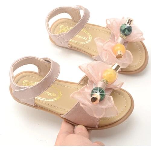 Kids Summer Open-Toe Orthopedic Sandals Childrens Flower Beach Shoes With Hook-Loop Girls Flat Sandal with Arch Support