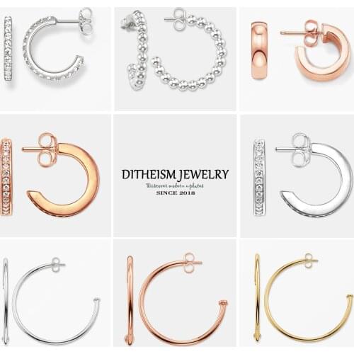 Creole Hinged Hoop Earrings Dots, 2018 New Hot Fashion Jewelry Classic Round 925 Sterling Silver Gift For Women