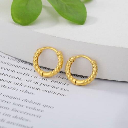 Gold Color Hoop Earrings For Women 2020 Stainless Steel Small Circle Earrings Hooks Boho Earring Wedding Jewelry Christmas Gift