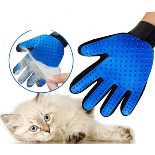 Dog Cat Pet Grooming Glove Silicone Brush Comb Gloves Cleaning Pet Hair Remover Massage Washing Bathing Gloves Cat Accessories