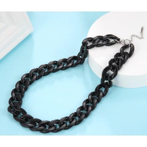 Teamer Acrylic Necklace White Fashion Choker Necklace for Women Men Neck Chain Punk Goth Statement Jewelry Boho Accessories