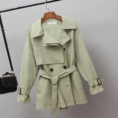 New Fashion Women Trench Coat Spring Autumn Vintage Belt Double Breasted Khaki Trench Outwear Slim Office Ladies Overcoat
