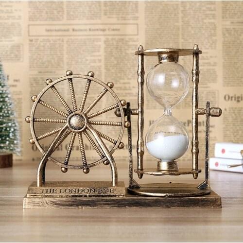 Home decoration plastic Hourglass Ferris wheel accessories retro Table decoration wedding party kids set sand timer make up tool