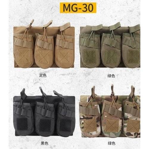 WoSpor Tactical Camouflage Triple Magazine Pouch Military Army MOLLE Bags Trigeminy Stora