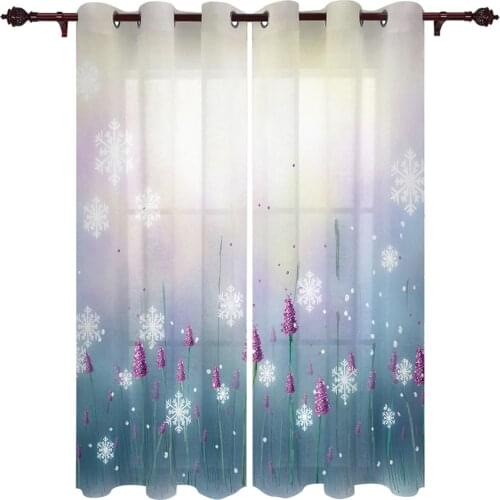 Patio Curtain Snowflake Flowers Indoor Living Room Bedroom Kitchen Outdoor Drape For Porch Gazebo Pergola Canopy Beach