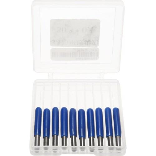 10pcs 3.175mm Shank Carbide PCB Engraving Bits CNC Router Tool 30 Degree 0.1mm V-shape Milling Cutter Tool For Engraved Aluminum