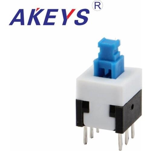 10PCS KFT-8.0A 8.0x8.0mm 6pin blue high head power tool switch trigger switch momentary self-locking switch DIP