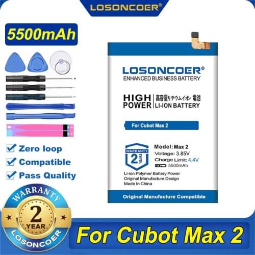 100% Original LOSONCOER 5500mAh Battery For Cubot Max 2