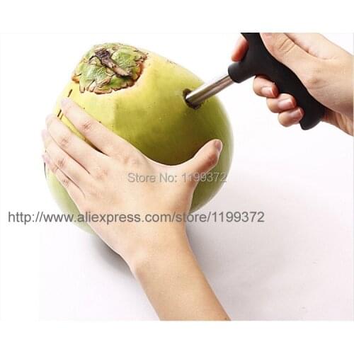 100pcs Coconut Opener Tap Young Driller Coco Water Cocoknife Thai Drill Hole Cut Knife Tool Cleaning Stick Free Shipping