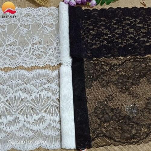 21-30cm E2839 black and white stretch lace stretch sewing ribbon lace trim or fabric warp knitting DIY clothing accessories