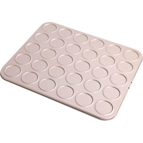 30 Cavity Macaron Pan Non Stick Carbon Steel Cookie Cupcake Baking Mold Sheet
