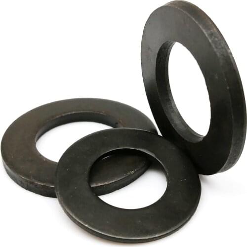 5/10/25/50/100pcs M1.6 M2 M2.5 M3 M3.5 M4 M5 M6 M8 M10 M12 M16 M20 M24 Black Grade 8.8 Steel Plain Gasket Shim Ring Flat Washer