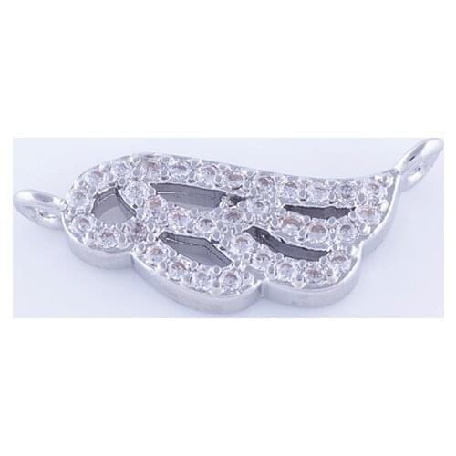 5pcs Shining Zircon Feather Charms For Jewelry Making Handicraft Copper Micro Pave Czech Charms Connectors Vintage Gifts