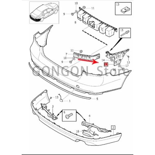 CAR stent 2007-2015 vol vos80l s80 bumper fixing bracket frame rear bumper clamp rear bumper fixing base