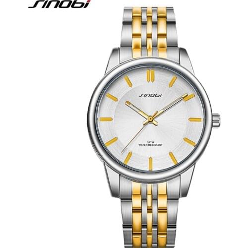 Mens Watches Sinobi Top Brand Luxury Waterproof Man Casual Clock Male Steel Strap Casual Quartz Watch Men Sports Wrist Watch