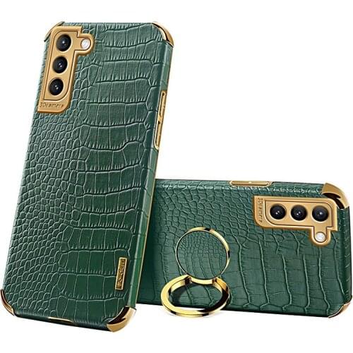 Crocodile Texture Phone Case for Samsung Galaxy S21 S20 Ultra Plus S20FE Cover With Ring buckle For Samsung S20 FE Note 20 Ultra