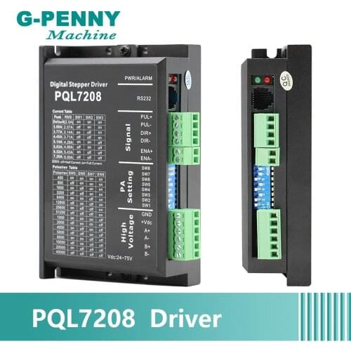 CNC NEMA23 NEMA34 Stepper Motor Driver PQL7208 stepping motor speed Drive 7.2A, 24-75VDC , high quality, low noisy