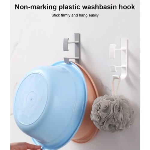2 Layers Bathroom Basin Rack Sucker Kitchen Storage Rack Washbasin Holder Punch Free Hook Seamless Tracery Hook For Bathroom