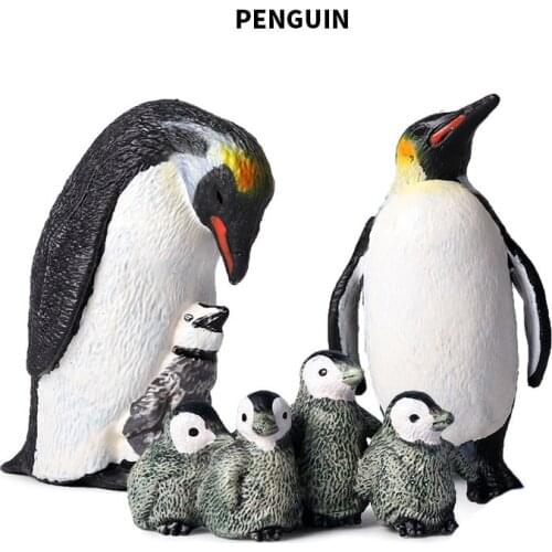 1 Set Original Wild Animals Cartoon Penguin Model Action Figure Figurines Miniature Collection Toys For Kids Gifts