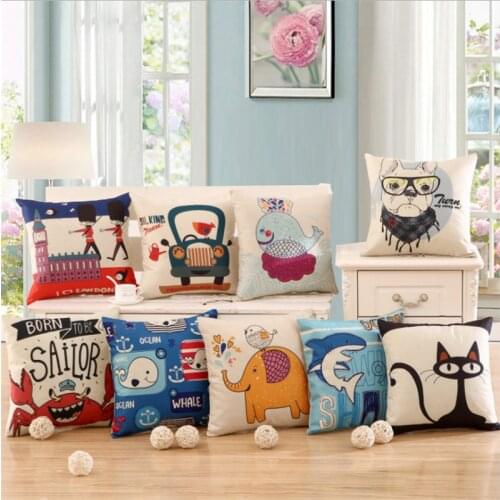 Hap-deer Animal Cushion Dog For Children Decorative Cushions For Sofa Throw Pillow Car Chair Home Decor PillowCase Almofadas