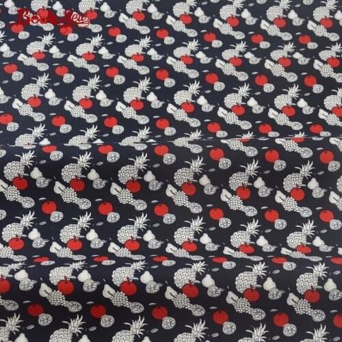 Booksew Cotton Poplin Fabric Little Fruits Patchwork Black Dolls Childrens Bed Sheets Clothing Dress Bedding Home Decoration