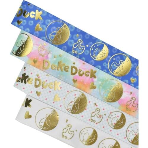 HSDRIBBON Free Shipping 38mm 1-1/2inch hsd-design custom Dake Duck Series on Grosgrain Ribbon