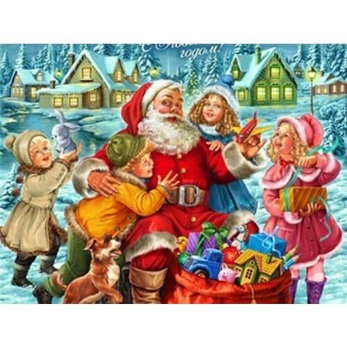 5D DIY Christmas Diamond Mosaic New Arrival Santa Claus Diamond Embroidery Full Layout Diamond Painting With Square Stones