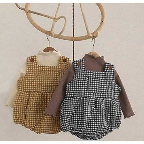 Baby Boys Girls Rompers Clothes New Autumn Winter Infant Baby Boy Girl Kids Sleeveless Plaid Rompers Clothes Ropa De Bebe