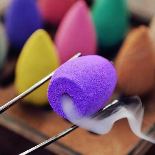 45Pcs Incense Cones Natural Smoke Backflow Reflux Tower Floral Green Tea Lily Incense Cones Shape Fragrance Scent Spice