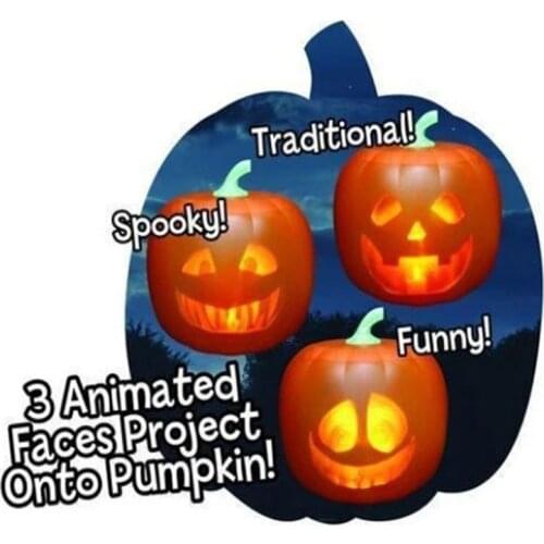 Halloween Pumpkin Lamp with Projector Funny and Weird Expression Speak and Sing Childrens Halloween Toy Gifts
