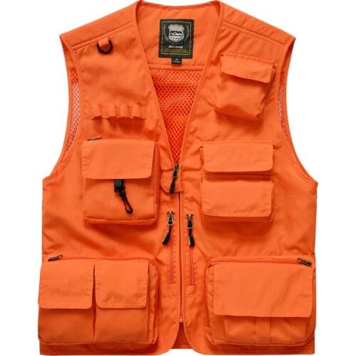 Fashion Vest Men Summer Mesh Men Vest Fishing Photography Mens Vests Plus Size M-4XL Waistcoat Men With Many Pockets