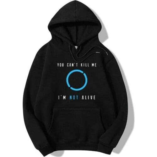 Mens Hoodies Autumn Winter Hooded Sweatshirts Casual Loose Thicked Fleece Pullover Tops Detroit Become Human Game Fans Clothing