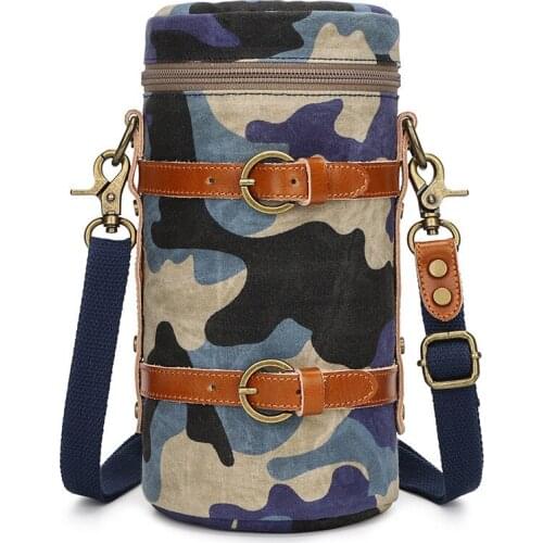 2021 New Arrival Large Waterproof Camouflage Canvas Photography Lens Liner Bag Fashion Style Shockproof Lens Case Pouch