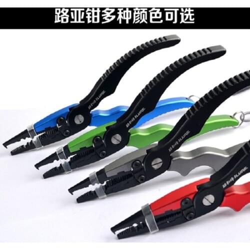 New Aluminum Alloy Fishing Pliers Split Ring Cutters Fishing Holder Tackle with Sheath & Retractable Tether Combo Hooks Remover