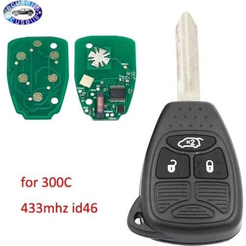 New Keyless Entry Remote Key Fob 3 Button 433 MHZ With Chip ID46 for Chrysler 300C Sebring PT Cruiser