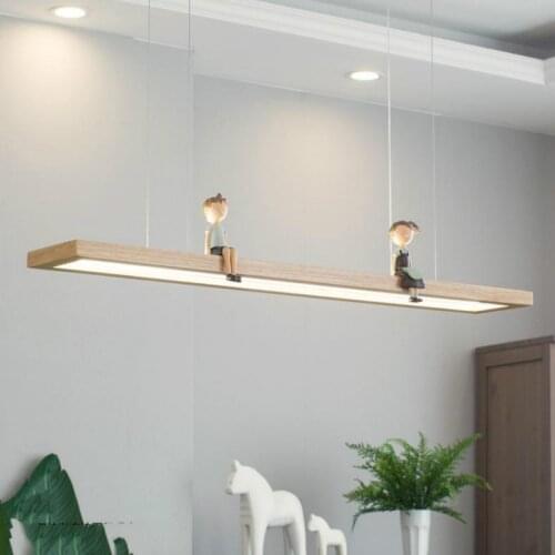 Cord Pendant Led Wood Children Lamp Kids Bedroom Led Pendant Light For Office Study Lighting Led Luminaire Commercial Lighting