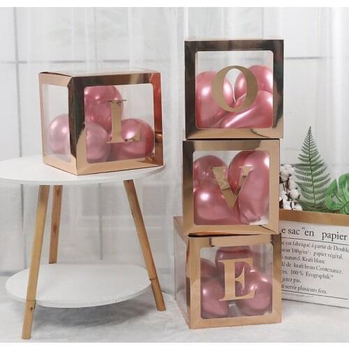 Transparent Box Baby Shower Decorations Wedding Bride Box To Be 1st Birthday Deco Boy Girl Birthday Party decor Kids Adult Party