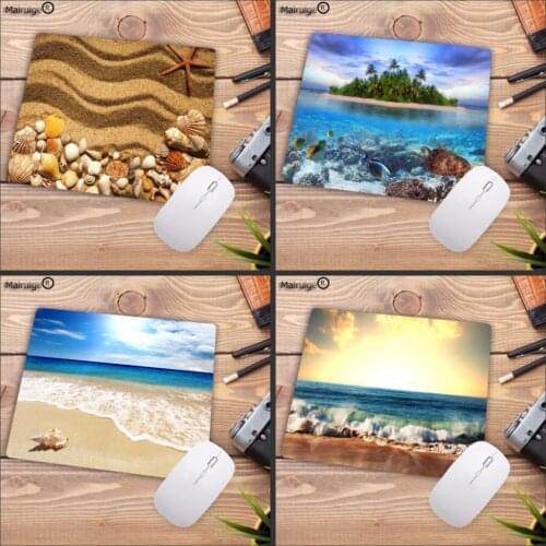 Mairuige Clean Beach Starfish Palm Silicone Pad to Mouse Game Size for 18x22cm 20x25cm 25x29cm Rubber Gaming Speed Mousemats