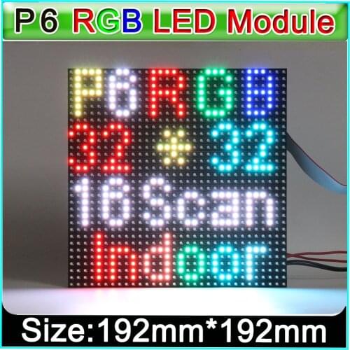 SMD 3in1 RGB P6 Indoor full color Led Displays Module, 32x32pixel, 1/16 scan, p6 led display module video panel