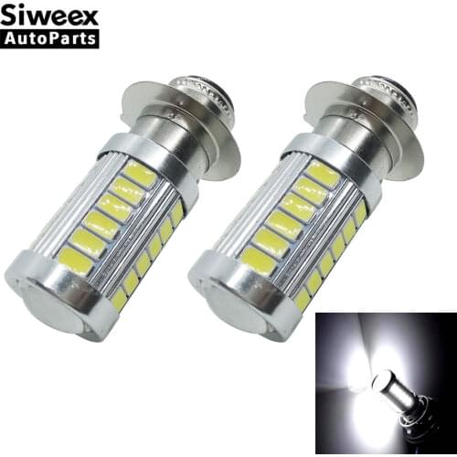 2x H6M PX15d LED Car Bulbs Backup Reverse Motorcycle Scooter ATV Light Bulb Light 33 SMD 5630 5730 12V 6500K White