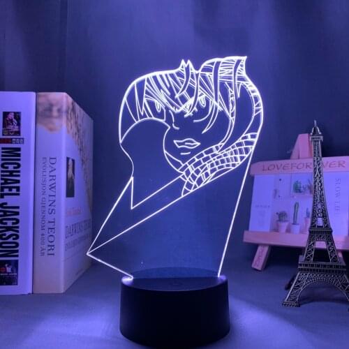 Fairy Tail Natsu Dragneel Led Night Light for Bedroom Decor Birthday Gift Nightlight Anime Table 3d Lamp Natsu Fairy Tail