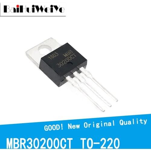 10PCS/LOT MBR30200CT MBRF30200CT 30A200V 30200CT TO-220 TO220 MOSFET P-Channel Field Effect New Original Good Quality Chipset