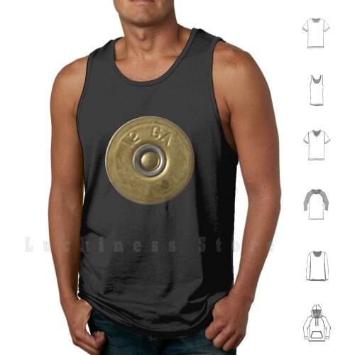 12 Gauge Shotgun Shell Base Tank Tops Vest Sleeveless 12 Gauge 12 Ga Shotgun Shell Hunting Clay Target Shooting Trap Skeet